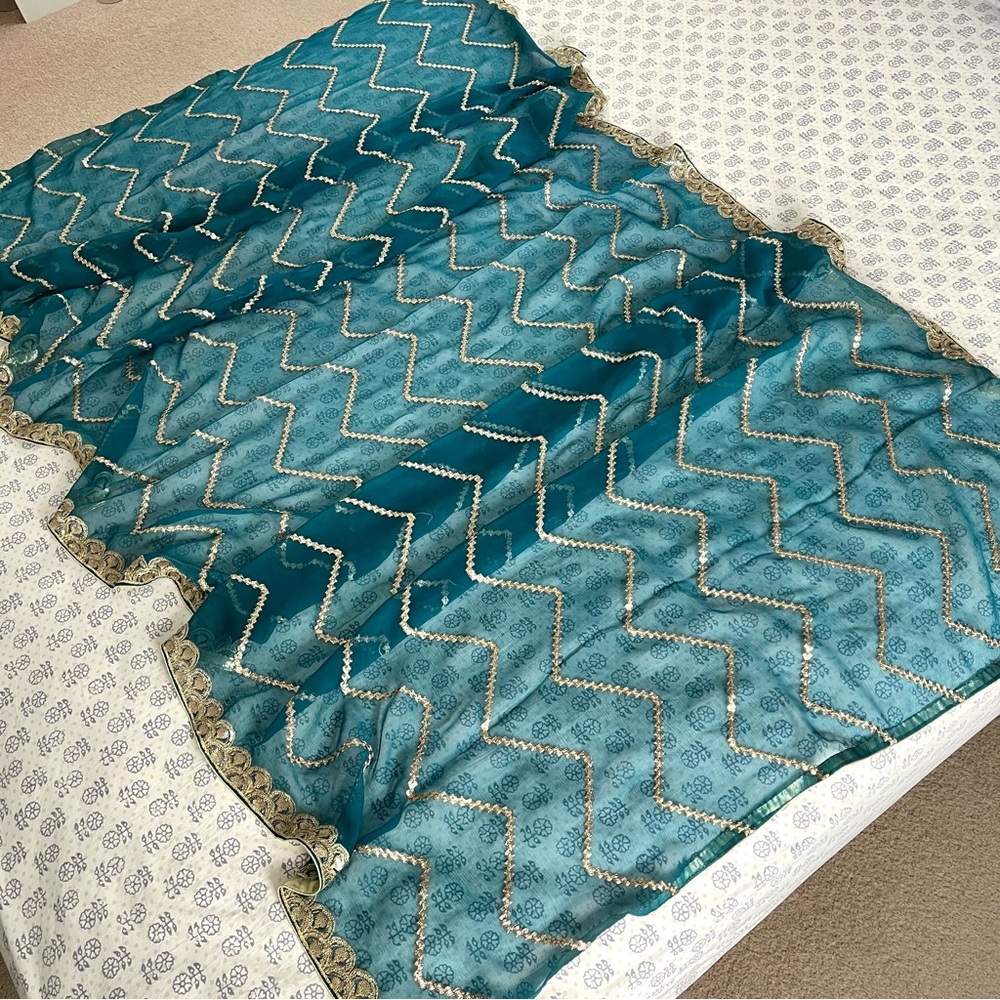 Sequin Embellished Chiffon Dupatta/Scarf - Picture 8 of 12